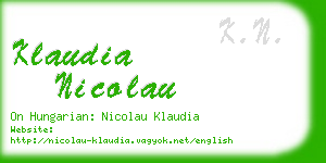 klaudia nicolau business card